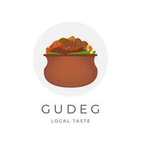 Vektor Illustration Logo von traditionell Essen gudeg Kendil