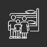 Familienwohnheim Kreide weißes Symbol auf schwarzem Hintergrund vektor
