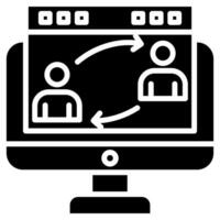 Zusammenarbeit Plattform Symbol Linie Vektor Illustration