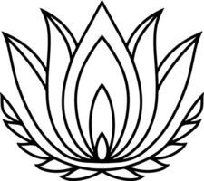 Lotus Blume Gekritzel Symbol Gravur vektor