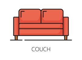 soffa möbel ikon, Hem interiör design Artikel vektor