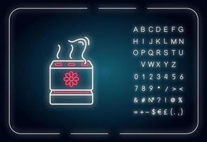 elektronischer luftfilter neonlicht symbol vektor