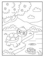 Schildkröte Färbung Seiten zum Kinder vektor
