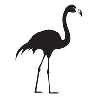 en svart silhuett flamingo djur- vektor