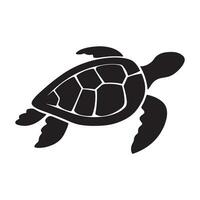 ein schwarz Silhouette Schildkröte Tier Vaktor vektor