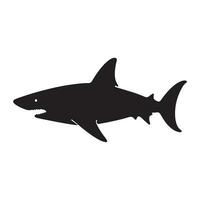 ein schwarz Silhouette Hai Tier vektor
