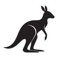 en svart silhuett känguru djur- vektor