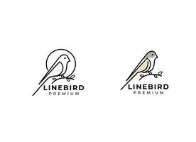 fågel linje ikon symbol. fågel logotyp stock vektor emblem design. linje teckning.