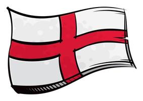 gemalte England-Flagge weht im Wind vektor