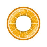 uppblåsbar simning ringa ser tycka om citrus- orange isolerat på vit bakgrund, sudd flyta slå samman livräddare ringa, boj barn strand sommar hav vatten tema. vektor illustration ikon.