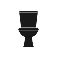klassisk svart toalett skål med vatten tank ikon i platt stil isolerat på vit bakgrund. Utrustning och Tillbehör för toalett. toalett möblering design vektor illustration.