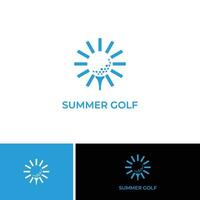 Sommer- Golf, Morgen Golf, Sonne Golf, Logo Vektor zum Sport