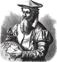 Gerhard Mercator, Jahrgang Gravur. vektor