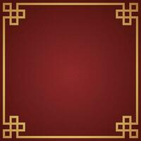 Vektor Chinesisch Rahmen Grenze, Rechteck und Kreis Design auf rot Hintergrund