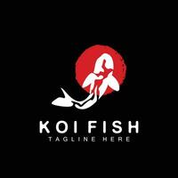 Koi Fisch Logo Design Chinesisch Glücklich Zier Fisch Goldfisch Unternehmen Marke vektor