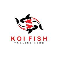 koi fisk logotyp design kinesisk tur- dekorativ fisk guldfisk företag varumärke vektor