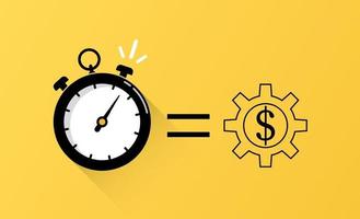 Zeit ist Geldkonzept mit Uhrsymbolvektor vektor