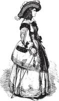 Marie de Bourbon, Herzogin von Montpensier, Jahrgang Gravur. vektor