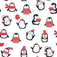 sömlösa mönster med söta pingviner. perfekt för barndesign vektor