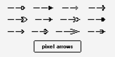 Pixel Symbole, Zeichen, Pfeil Symbole zum Schnittstelle Design, Netz Design, Anwendungen, Präsentationen und viel Mehr vektor