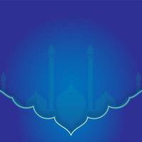 blaue islamische Hintergrundvorlage. mit Moschee-Abbildung vektor