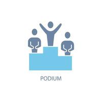 podium begrepp linje ikon. enkel element illustration. podium begrepp översikt symbol design. vektor