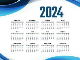 elegant 2024 Neu Jahr jährlich Kalender Design vektor