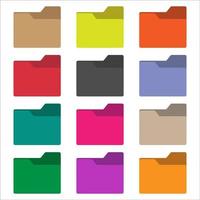 Set Sammlung Ordner Symbol Vektor farbig 3
