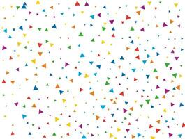 bröllop triangel- konfetti. ljus regnbåge glitter konfetti bakgrund. färgad festlig textur vektor