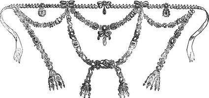 genau Design von das Halskette boel Meer und Bassange, Jahrgang Gravur. vektor