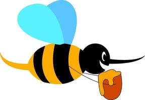Karikatur Honig Biene Vektor Illustration auf Weiß Hintergrund