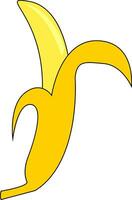 tecknad serie gul banan vektor illustration på vit bakgrund