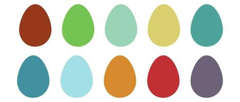 påsk ägg. vektor illustration av en uppsättning av färgrik påsk ägg i en platt design i annorlunda färger isolerat på en vit bakgrund.