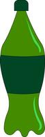 Licht Grün Flasche mit dunkel Grün Etikette Vektor Illustration auf Weiß Hintergrund