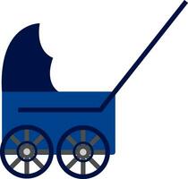 Blau Baby Wagen Vektor Illustration auf Weiß Hintergrund