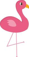 Rosa Flamingo Stehen auf einer Bein Vektor Illustration auf Weiß Hintergrund