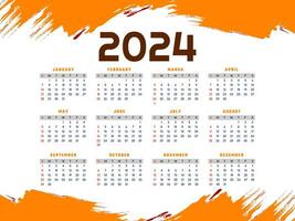 stilvoll modern 2024 Neu Jahr Kalender Design vektor