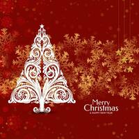 glad jul festival skön hälsning bakgrund med träd design vektor
