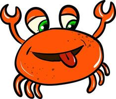 vektor illustration av rolig orange leende krabba på vit bakgrund