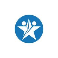 Star-Erfolg-Menschenpflege-Logo und Symbolvorlage vektor
