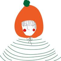 ein Mädchen tragen ein Orange Winter Hut Vektor oder Farbe Illustration