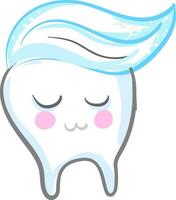 Zahnpasta angewendet auf ein lächelnd Zahn Vektor oder Farbe Illustration