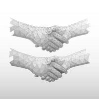 Handshake-Set, Low-Poly-Hände. Vektor-Illustration vektor