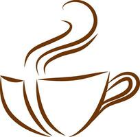 braun Kaffee Tasse Logo Illustration Farbe Vektor auf Weiß Hintergrund