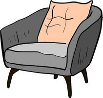 ein grau Stuhl zum das Leben Zimmer sieht aus bezaubernd Vektor oder Farbe Illustration