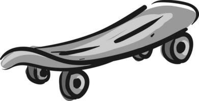 grå skateboard med grå hjul illustration vektor på vit bakgrund