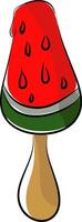 ein Stock Eis Sahne welche sieht aus mögen ein Scheibe von Wasser Melone Vektor Farbe Zeichnung oder Illustration