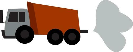 ein Orange kommerziell Fahrzeug oder LKW zu Transport Waren Vektor Farbe Zeichnung oder Illustration