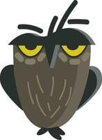 bild av ett Uggla en nattlig fågel av grå och svart Färg vektor Färg teckning eller illustration