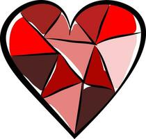 en färgrik papper collage av hjärta form vektor Färg teckning eller illustration